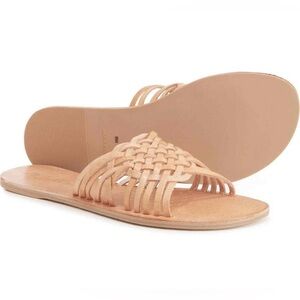 Matisse Basketweave Woven Fred Natural Leather Sandals Slides